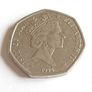 1994 Isle of Man - Christmas 50 Pence Coin - AA - Hunting Wren Image 2