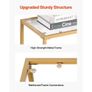 3-Tier Glass Console Table, Modern Rectangle Sofa Side Table with Tempered Glass Top and Iron Legs, Golden Consloe Desk with Anti-Tip Device for Living Room, Hallway, Entryway, Foyer, Golden Image 5