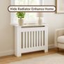 White Radiator Cover Cabinet Stylish Wooden Heater Cover with Shelf, Modern Radiator Cabinet for Living Room, Bedroom  Hallway  Safe Practical Home Furniture Small Image 4