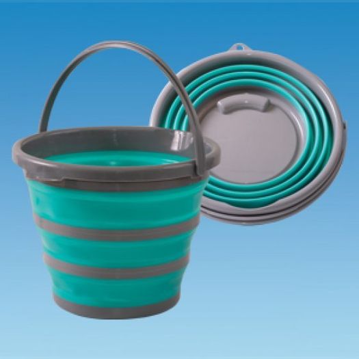 Collapsible Round Bucket with Handle for Camping, Caravanning, Motorhomes