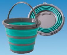 Collapsible Round Bucket with Handle for Camping, Caravanning, Motorhomes