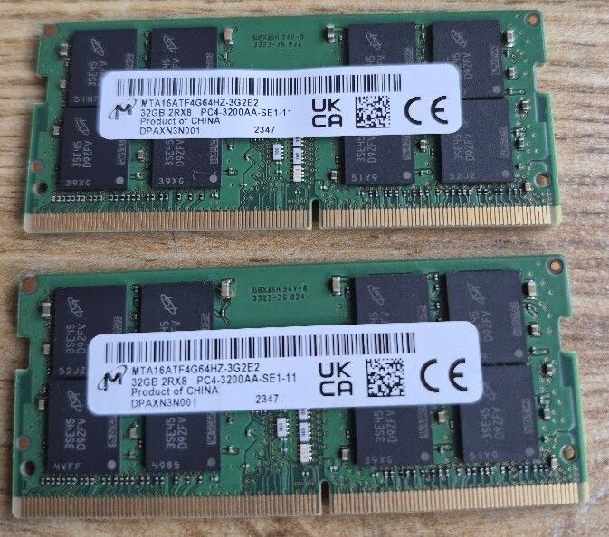 Crucial Ram - Ddr4 - Kit - 64 Gb: 2 X 32 Gb - So-dimm 260-pin - 3200 Mhz / Pc4-25600