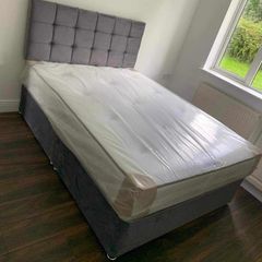 Double Divan Bed with Mattress and headboard