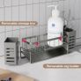 Brand New Sink Organizer, Stainless Steel Kitchen Organizer with Self-Draining Drain Tray, Image 6