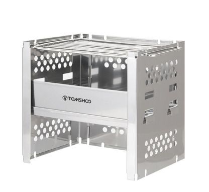 BRAND NEW Outdoor Stainless Steel Wood Stove w/ Barbecue Grill Portable Wood Burning Stove Camping BBQ Firewood Burner w/ Bracket