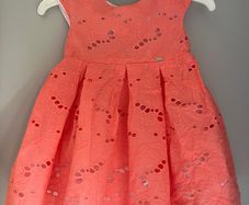 Mayoral coral broderie anglaise dress Size 6-12 mths EUC