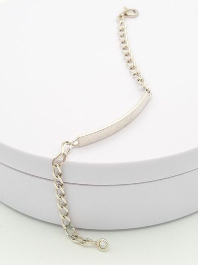 925 Sterling Silver Italian Name Plate Engravable Bracelet