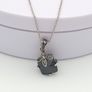 Vintage 925 Sterling Silver, Marcasite & Black Spinel Gothic Necklace Image 7