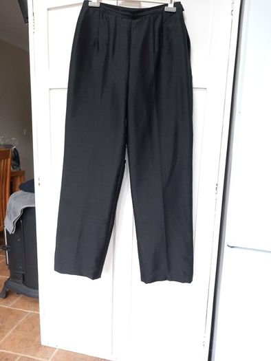 Black Thai Silk Trousers 14 Fit