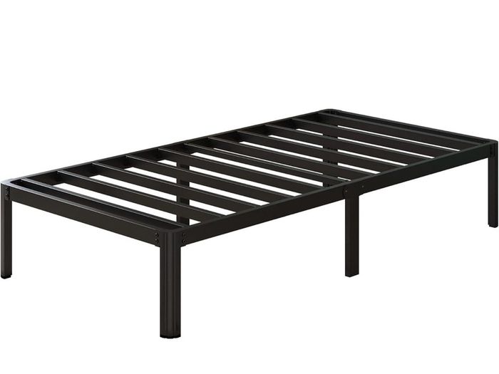 Teen 3ft Single Bed Frames with Rounded Corner Legs, Heavy Duty Metal Bed Frame Single with Steel Slats Support, Single Bed 36 cm High, Noise Free, Easy Assembly