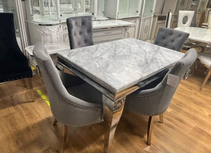 Marble Kitchen Dining Table With 6 Chairs