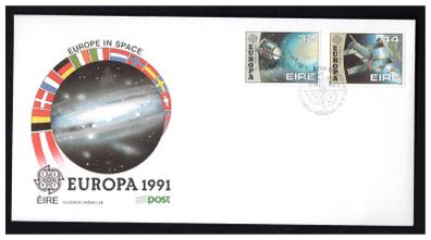 1991 Ireland Europa: Europe in Space Commemorative Stamps An Post Day Cover (FDC)