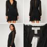 Topshop Black Wrap Mini Dress  UK Size 8 Image 2