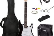 Full Size Electric Guitar Kit with 10-Watt Guitar Amp, Lessons, Strap, Gig Bag, Picks, Whammy, Lead and Spare Strings - Black (FREE SHIPPING)