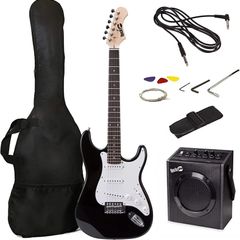 Full Size Electric Guitar Kit with 10-Watt Guitar Amp, Lessons, Strap, Gig Bag, Picks, Whammy, Lead and Spare Strings - Black (FREE SHIPPING)