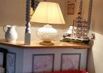 Glass Lamp & Cream Shade