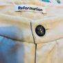 Reformation Mason Pant Sugar Cream Wide Leg Trousers Size 4 (UK 8 Image 6