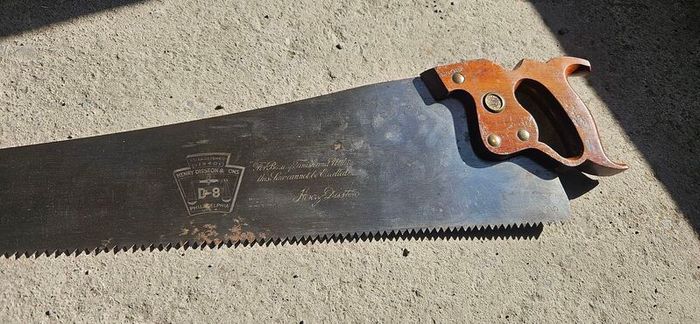 24" Disston D-8 hand saw 5 PPI