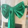 New forest green velvet oversized counter stool bow with exaggerated length Image 10