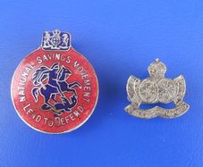 WW2 Red Cross St. John Ambulance & National Savings Movement Lend-to-Defend (wartime savings badges) - two Home Front savings scheme badges (1940s)