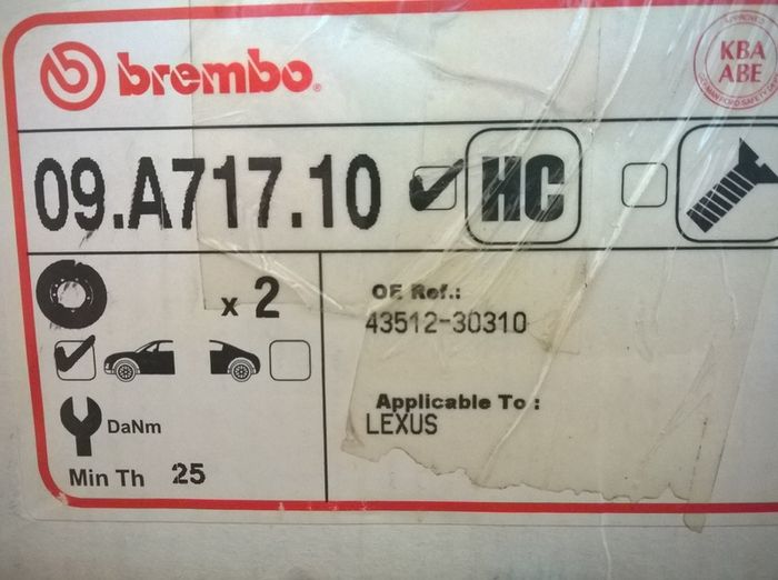 Brembo High Carbone Front Brake Discs PAIR 296mm LEXUS IS 200d 220d 250 350 300h LEXUS IS C 250