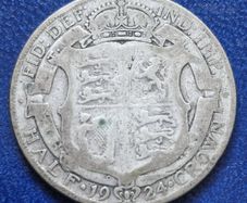 United Kingdom 1924 Half Crown - George V 2nd type Silver coin