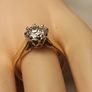 Solid Refurbished Vintage Solitaire Ring with Certified Moissanite Solitaire Image 2