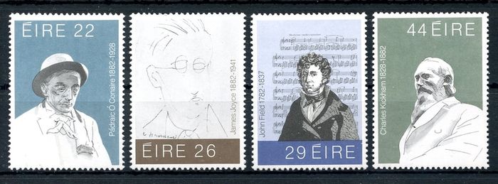Ireland 1982 Scott # 521-524 Irish Literary & Musical Figures - Complete Set - Mint Never Hinged