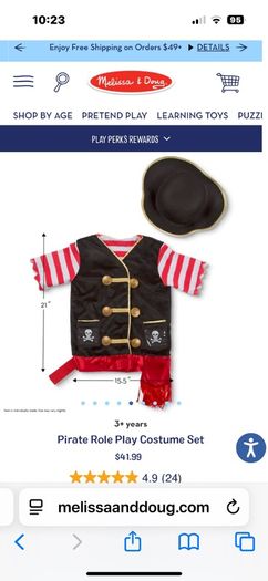 Melissa & Doug Pirate Costume