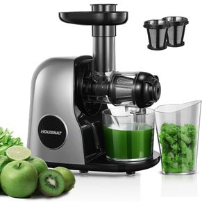 Cold Press Juicer Easy to Clean, Professional Slow Masticating Juice Extractor with Quiet Motor and Reverse Function for Soft/Hard Fruit and Vegetable (FREE POSTAGE)