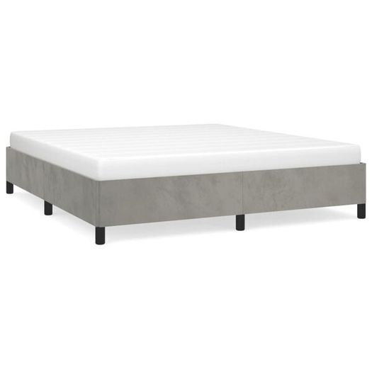 Bed Frame without Mattress Light Grey 135x190 cm Double Double Velvet