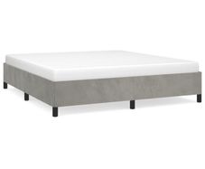 Bed Frame without Mattress Light Grey 135x190 cm Double Double Velvet