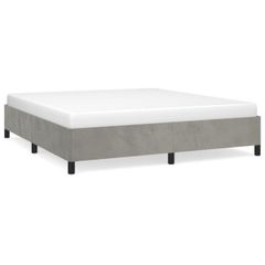 Bed Frame without Mattress Light Grey 135x190 cm Double Double Velvet