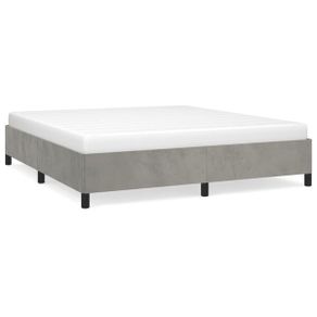 Bed Frame without Mattress Light Grey 135x190 cm Double Double Velvet
