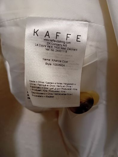 Danish brand Kaffe - Teddy Coat - Warm off white colour - Size DK 40 UK 12 - BNWT RRP 150