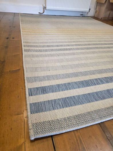 Tara Marina Stripe Rug Beige & Blue 160 x 230cm