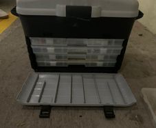 Large Fishing Tackle Box Fully Loaded Over 60 Lures, Trays, Line and Terminal Tackle