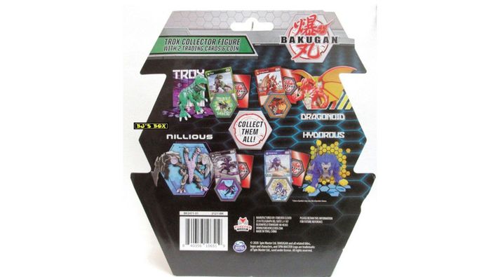 BRAND NEW Bakugan Trox (Red) Collector Action Figure With 2 Trading Cards and Coin