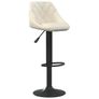 Bar Stool | Set of 2 | Cream | Velvet and steel | Adjustable | Modern Image 6