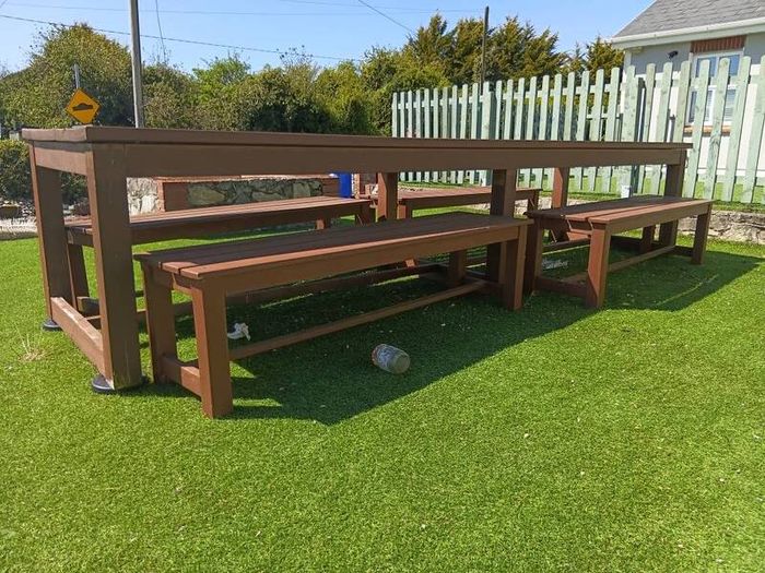 Outdoor wooden table