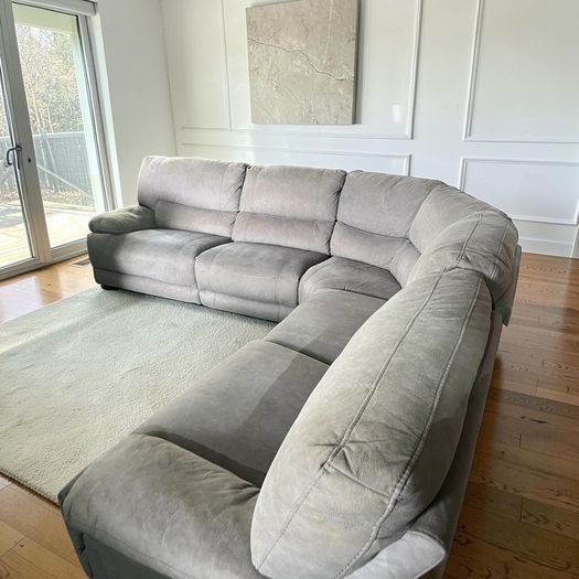 Light grey corner recliner sofa couch