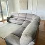 Light grey corner recliner sofa couch Image 2