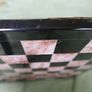 Vintage Marble Chess Board, 14 inch Marble Chess Board, 14 inch Pink and Black Checked Game board Image 7
