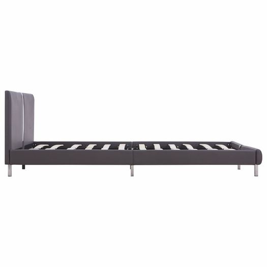 Bed Frame Grey Faux Leather 150x200 cm