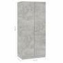 Wardrobe Concrete Grey 80x52x180 cm Chipboard Image 7