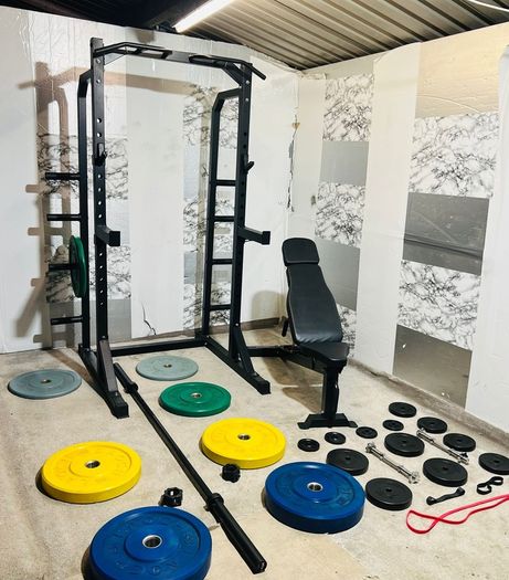 Half Rack Olympic Weights Barbell Dumbbells