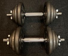 2 x 10KG Cast Iron Weight Dumbells