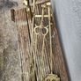 antique polished fire dog and irons Image 4