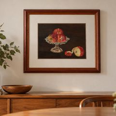 Original Oil Painting Silver Dish & Apples by Colette Mulligan