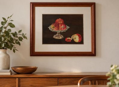 Original Oil Painting Silver Dish & Apples by Colette Mulligan
